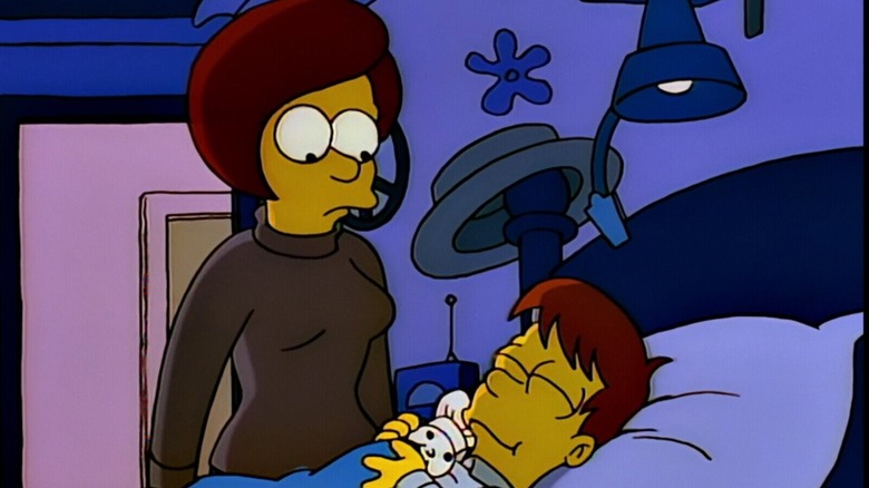 Mona Simpson watching young Homer sleep on The Simpsons