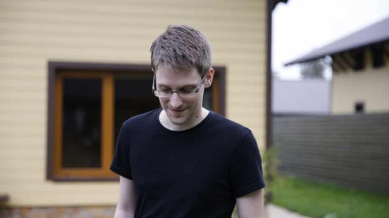 Edward Snowden outside