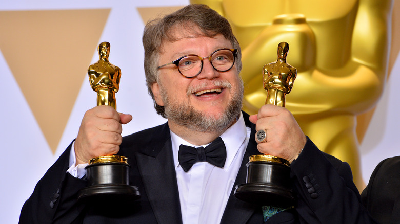 Guillermo del Toro with Oscars