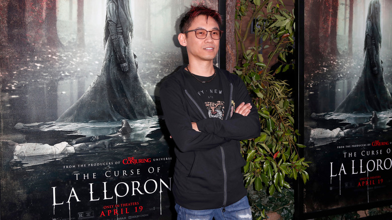 James Wan with La Llorano poster