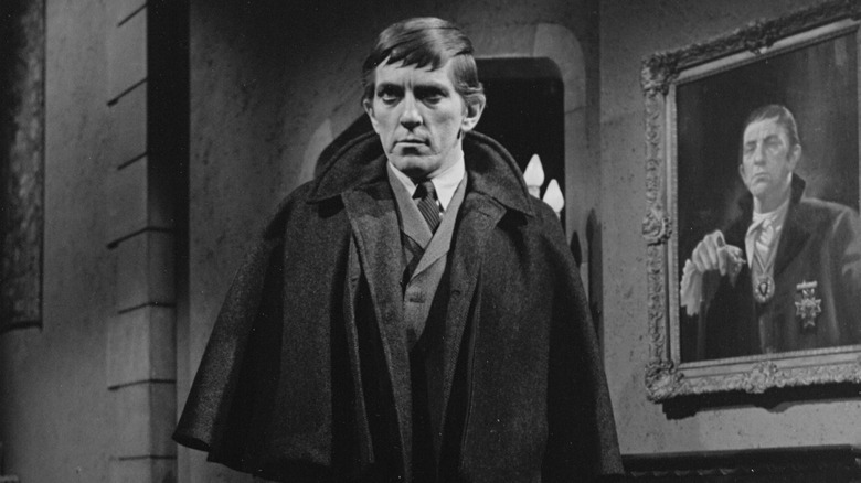 Dark Shadows' Barnabas Collins in front of portrait