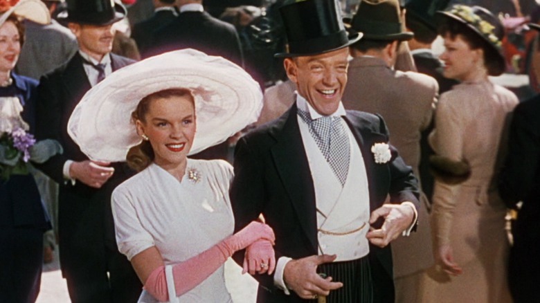 garland astaire smiling walking together