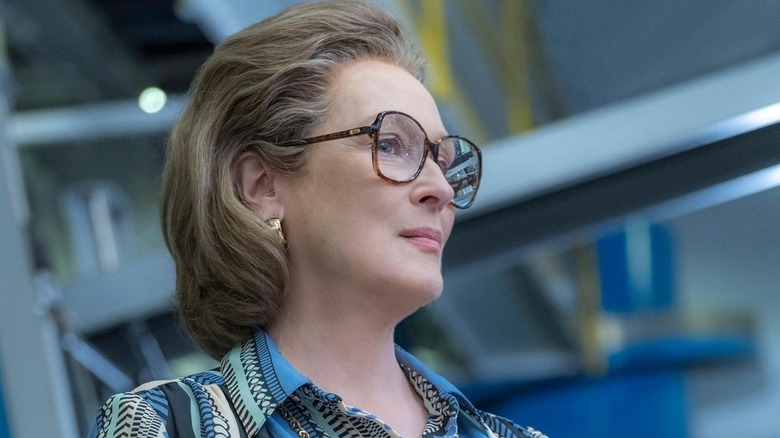 Meryl Streep as Katharine Graham in the newsroom in The Post