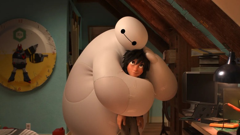 Baymax hugging Hiro in Big Hero 6