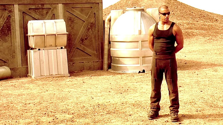 Vin Diesel as Riddick in Pitch Black.