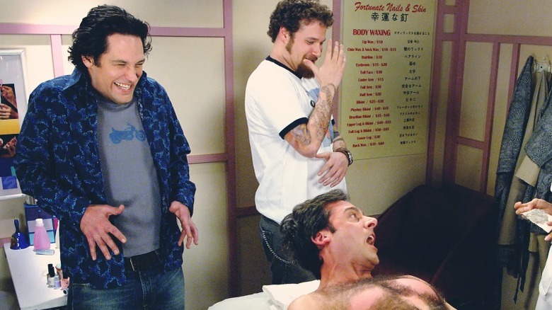 Paul Rudd wincing at chest wax