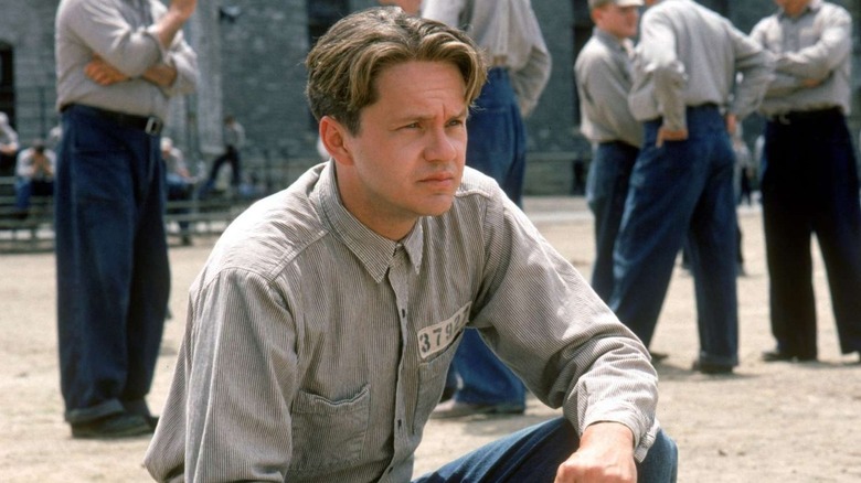 Tim Robbins as Andy contemplating escape in The Shawshank Redemption