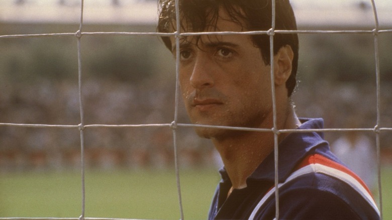 Sylvester Stallone as Hatch in goal in Victory