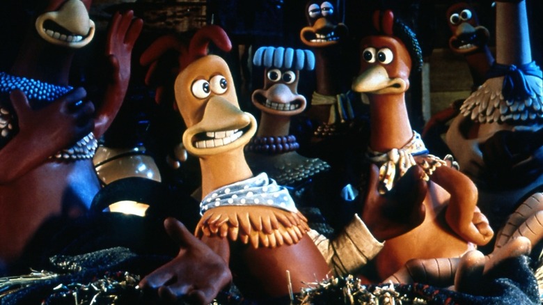 The stop-motion animated chickens planning an escape in Chicken Run