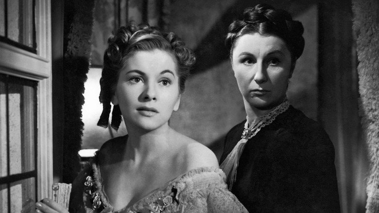 Mrs. de Winter (Joan Fontaine) with Mrs. Danvers (Judith Anderson) in Rebecca