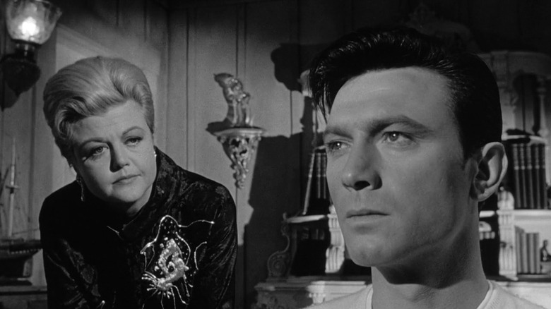 Eleanor (Angela Lansbury) staring at Raymond (Laurence Harvey) in The Manchurian Candidate