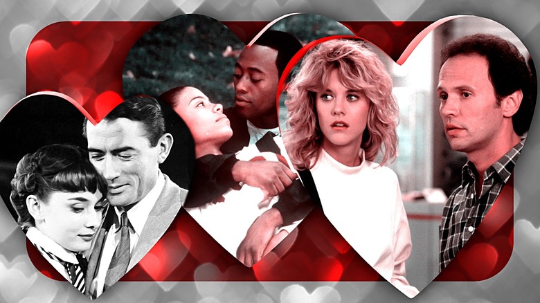 Audrey Hepburn as Princess Ann and Gregory Peck as Joe Bradley in Roman Holiday, Sanaa Lathan as Monica Wright and Omar Epps as Quincy McCall in Love & Basketball, and Meg Ryan as Sally Albright and Billy Crystal as Harry Burns in When Harry Met Sally...