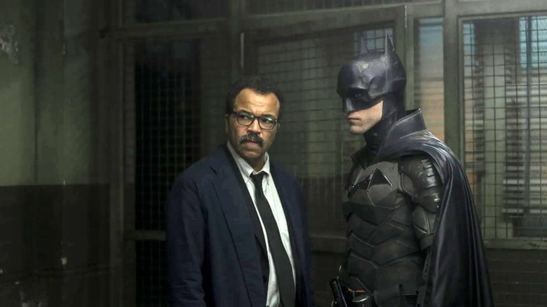 Jeffery Wright as Jim Gordon and Robert Pattinson as Batman in "The Batman"