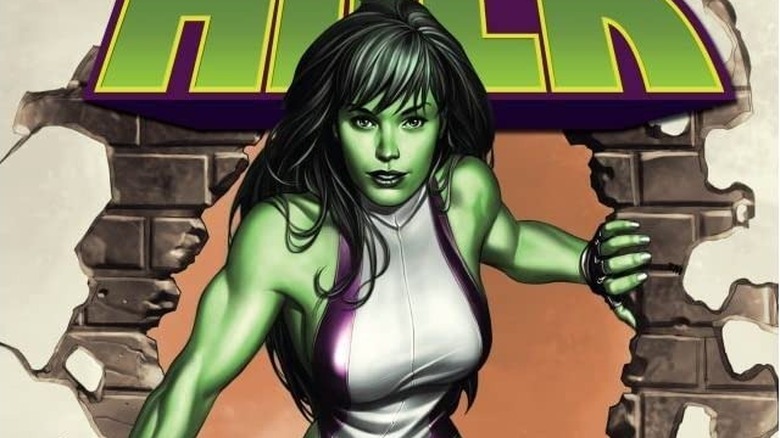 She-Hulk bursting through wall