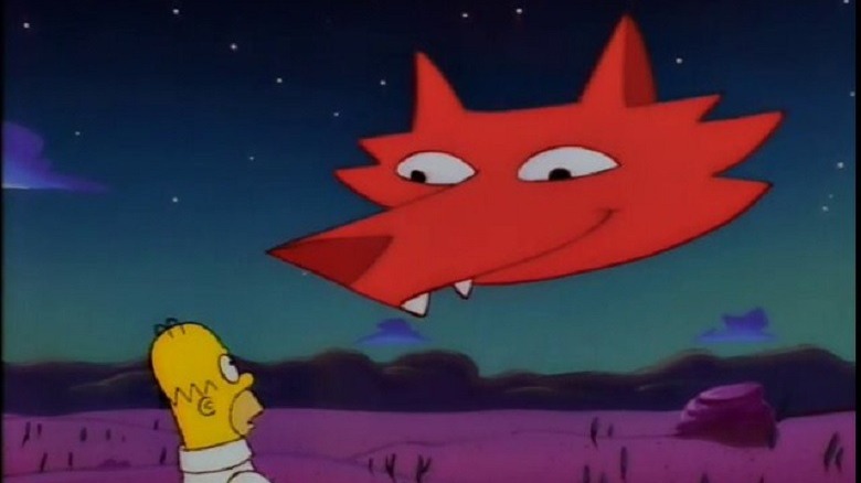 Space Coyote over Homer Simpson