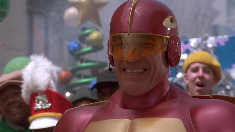 Arnold Schwarzenegger's Howard Langston dressed as Turbo Man in "Jingle All the Way"