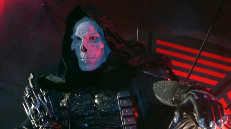 Frank Langella's Skeletor holding the Cosmic Key in "Masters of the Universe"