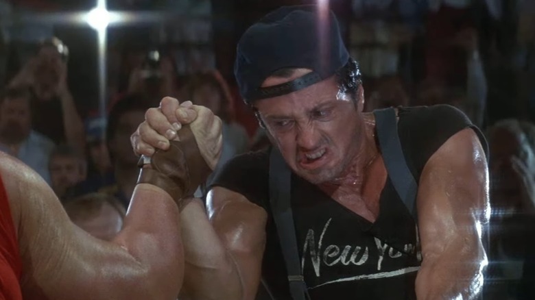 Sylvester Stallone as Lincoln Hawk arm wrestling in "Over the Top"