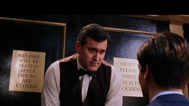 Bruce Campbell as the Snooty Usher and a Sony proxy in "Spider Man 2"