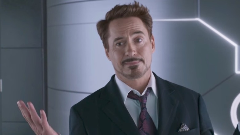 Robert Downey Jr. as Tony Stark in "Spider Man: Homecoming"