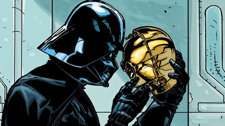 Darth Vader holds C-3PO head