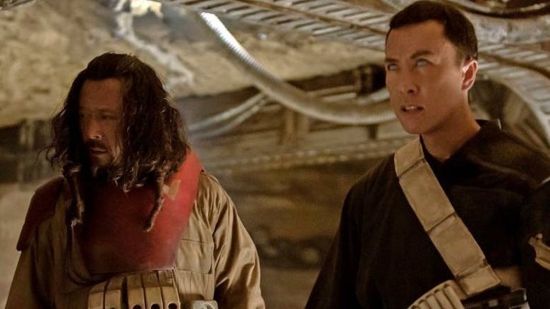 Baze and Chirrut get ready to fight