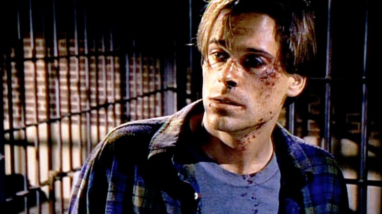 Nick Andros, played by Rob Lowe in the 1994 miniseries The Stand, is beaten and bruised within a prison cell