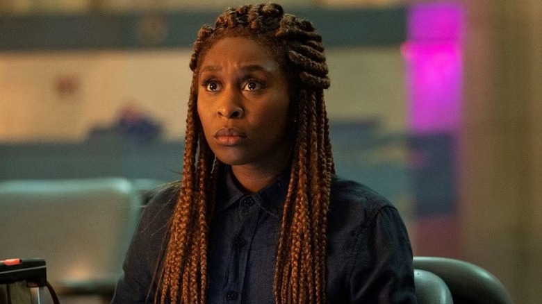 Holly Gibney (Cynthia Erivo) scowling in the HBO minseries The Outsider