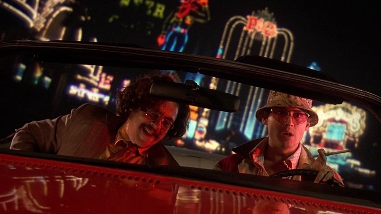 Raoul and Gonzo enter Las Vegas in a car