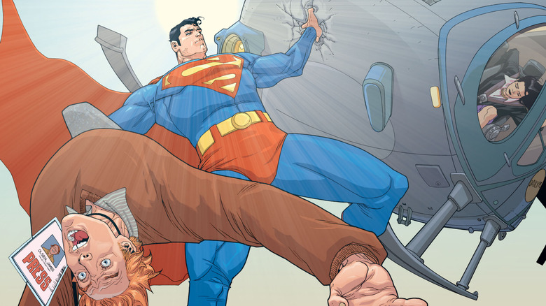 Superman saves Jimmy and Lois