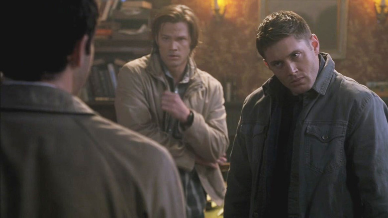 Sam and Dean pretending to act Supernatural