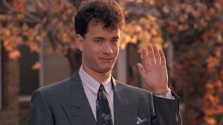 Tom Hanks waving, suit, "Big"