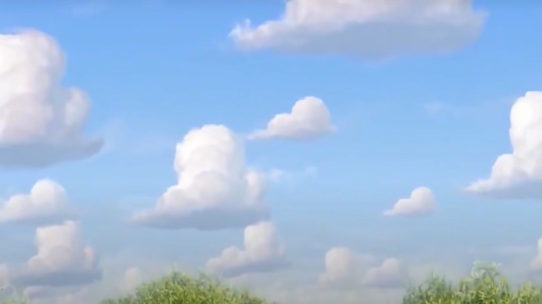 White clouds on blue sky