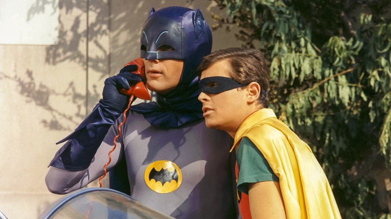 Batman and Robin with phone in the 1966 TV show