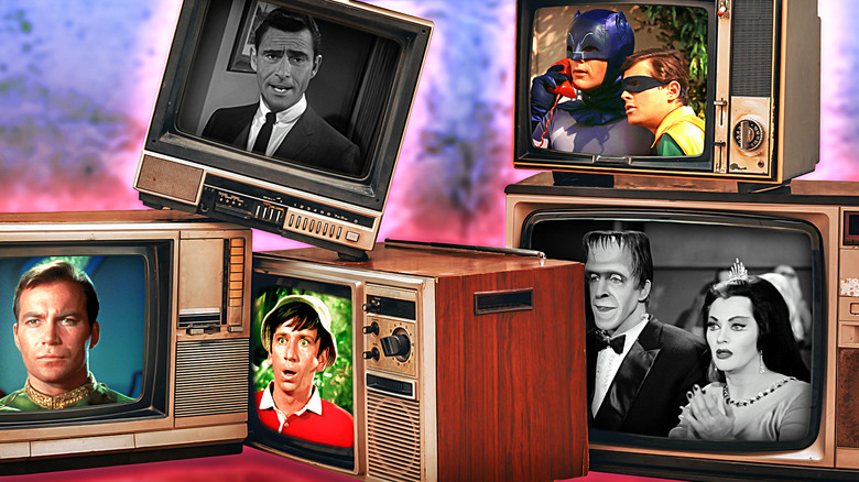 Star Trek, Twilight Zone, Gilligan's Island, Batman 1966, and The Munsters on '60s TVs