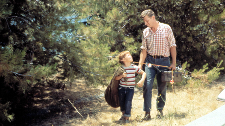 Andy and Opie walking along path in The Andy Griffith Show