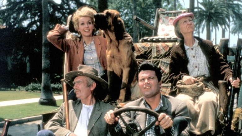 Clampett family riding through Beverly Hills in The Beverly Hillbillies