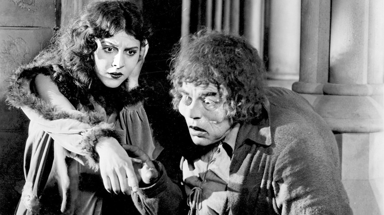 Patsy Ruth Miller and Lon Chaney in The Hunchback of Notre Dame