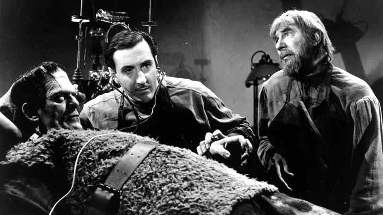 Boris Karloff, Basil Rathbone, and Bela Lugosi in Son of Frankenstein