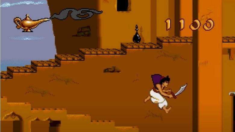 Aladdin leaps through the streets