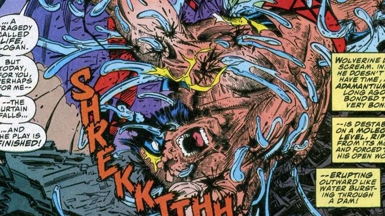 Wolverine writhing in pain