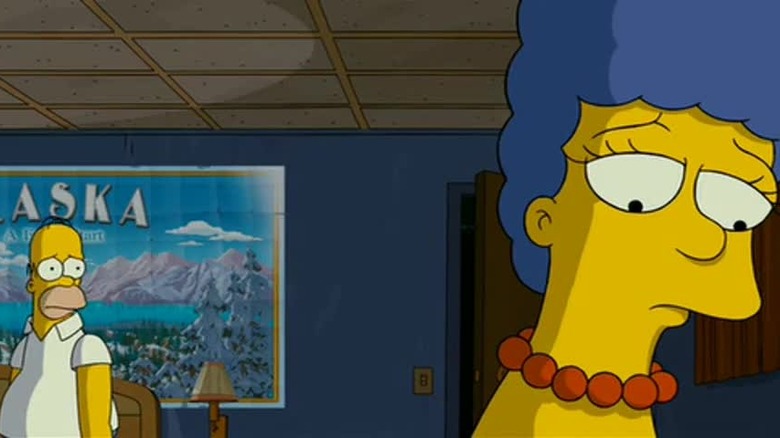 Homer staring at Marge