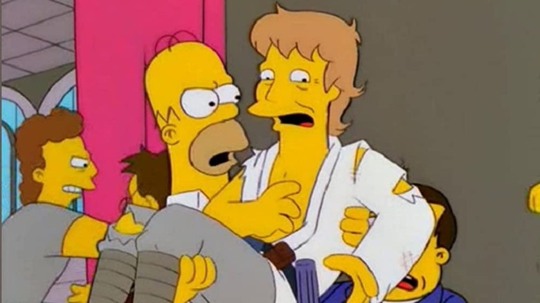 Homer rescuing Mark Hamill