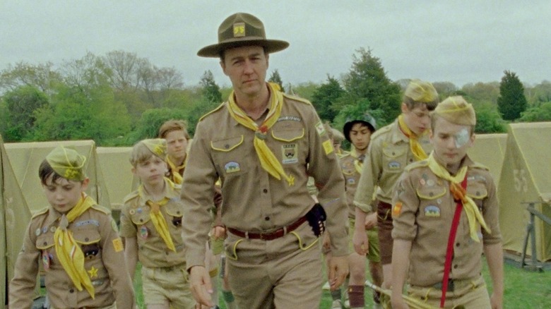 Edward Norton leads boy scouts