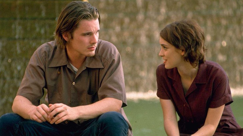 Ethan Hawke and Winona Ryder looking at each other