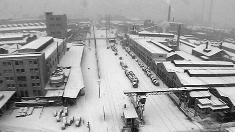 A snowy landscape of the Tie Xi district in "Tie Xi Qu: West of the Tracks"