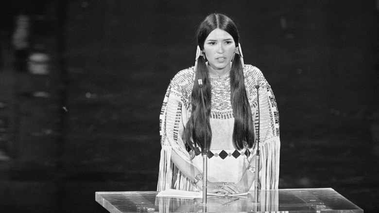 Sacheen Littlefeather on Oscar stage