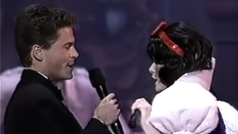 Rob Lowe and Eileen Bowman as Snow White singing