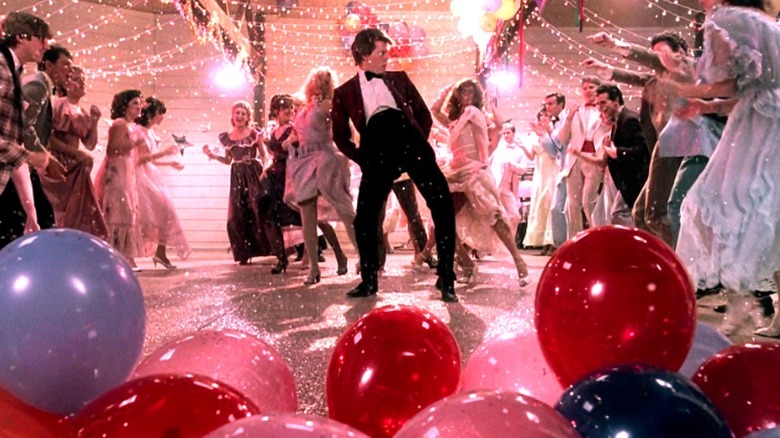 The cast of "Footloose" dancing (1984) 