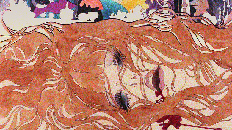 Jeanne lays in a mess of hair and blood in Belladonna of Sadness